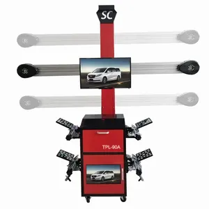 Mobile 3D 4 Wheel Alignment Machine Car 4 Wheel Aligner Equipment With Automatic Lifting Tool Cabinet CE