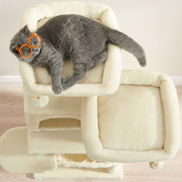 Arbre à chat en peluche crème personnalisé de haute qualité, multi-niveaux, conçu par des designers, fabriqué directement en usine au Vietnam