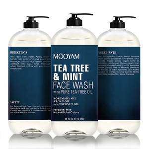 Nettoyant visage à l'huile d'arbre à thé pure, nettoyant anti-acné, hydratant, <span class=keywords><strong>savon</strong></span> liquide pour le visage, logo personnalisé, nettoyant visage à l'huile d'arbre à thé avec de la menthe - Product Image 4