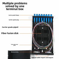 Kotak Terminal Serat Optik 4-inti 8-port 12-port SC/FC/LC/ST Kabel Pigtail Full Matching Kotak Serat Terpadu Tipe Snap Desktop