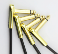 TL-Link kabel efek logam lapisan emas DC6.35 PC bahan perumahan untuk pria/wanita