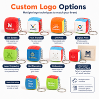 Porte-clés cube magique miniature 3 cm avec logo personnalisé, puzzle en plastique 3x3, jouet porte-clés, cubes à rotation fluide portables pour cadeau promotionnel
