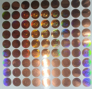 Etichetta Adesiva Olografica Laser Anti-Contraffazione in Vinile Dorato, Impermeabile, Resistente all'Olio, con Effetto Strappabile e <span class=keywords><strong>Parole</strong></span> 'Invalido' per Supermercati e Candele - Product Image 3