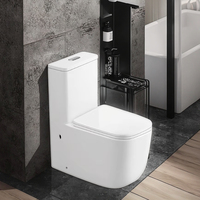 WC monobloc design moderne en céramique, à poser au sol, avec chasse d'eau Tornado, pour hôtels et maisons