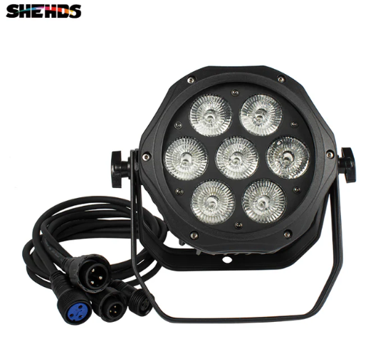 SHEHDS Alloy 7x12w RGBW Led Par Light Outdoor Professional Lighting Set for Disco Dj Party bar Waterproof Led Par Lights