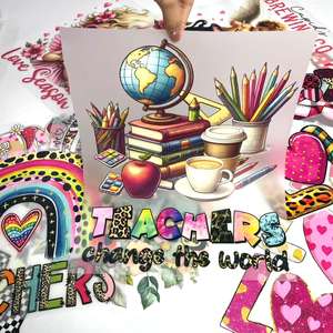 Transferts d'impression sur <span class=keywords><strong>film</strong></span> transparent <span class=keywords><strong>Mama</strong></span> Designs, prêts à poser, autocollants thermocollants Plastisol, motifs de transfert DTF - Product Image 1