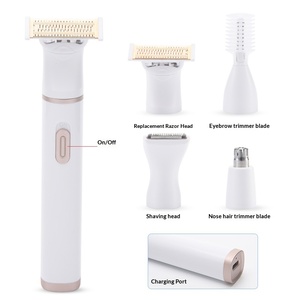 Rasoirs électriques pour femmes, 4 en 1, ensemble de tondeuses pour le visage et le corps, rechargeable, lavable, étanche, pour le pubis, les sourcils, le nez - Product Image 2