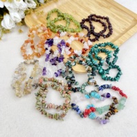 Bracelet extensible en éclats de cristal naturel, pierres précieuses irrégulières, bijoux en pierres de couleurs mélangées pour fêtes, usage quotidien, cadeau