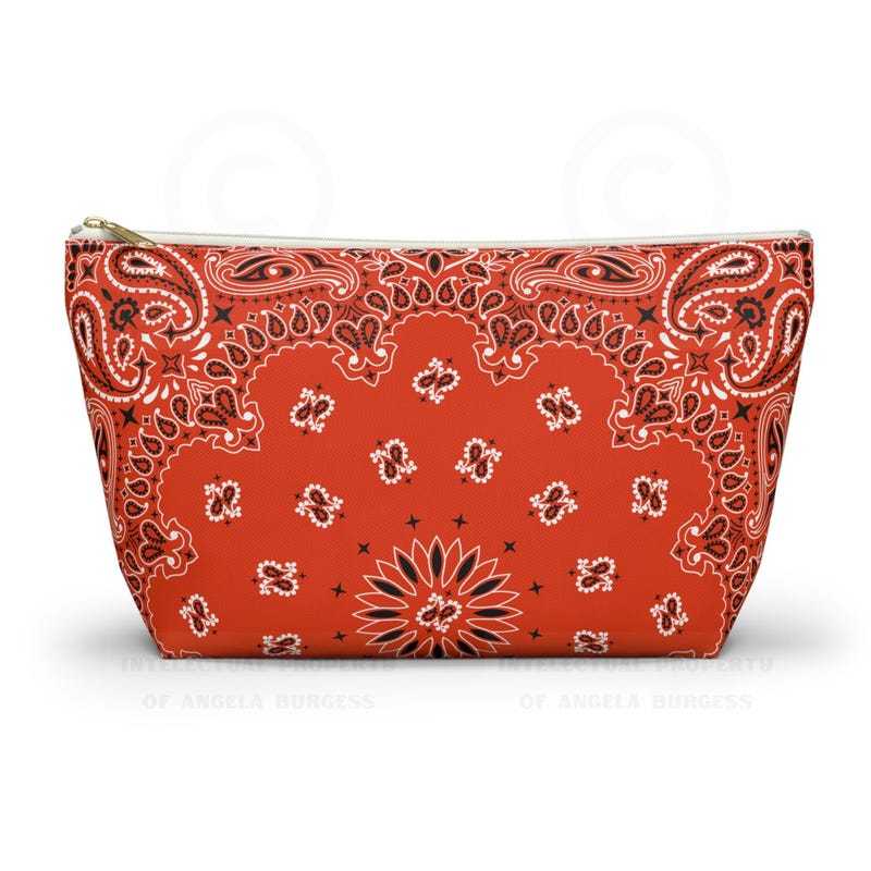 Orange Base With Black And White Paisley