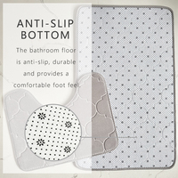 Tapis de bain absorbant en polaire corail, séchage rapide, gaufré, antidérapant, en forme de U, pour toilettes, lavable en machine, tapis moelleux