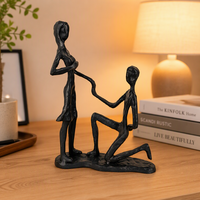Sculptures abstraites de couple agenouillé en fonte, ornement moderne pour salon, décoration de bureau, cadeau d'anniversaire