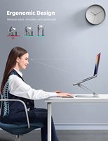 Support portable et pliable pour ordinateur portable MG Silver 2023, réglable, en acier froid, ergonomique, pour ordinateur portable 11-18 pouces