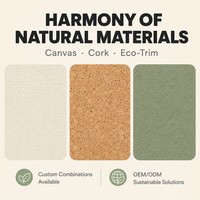 Sac fourre-tout en toile écologique 3451 H, sac à main en toile recyclée avec poignée en liège, imprimé vert sauge, grand sac de plage écologique