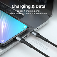 Pabrik OEM Logo 60W nilon jalinan kabel USB 1m 2m 3A pengisian cepat Tipe C UNTUK iPhone 15 16 iOS & kabel Data kamera hitam