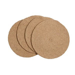 Mantel Individual Redondo de Yute Tejido Natural, Mantel Individual para Mesa de Comedor, Resistente al Calor, Decoración de Mesa para <span class=keywords><strong>Restaurante</strong></span> y Hogar - Product Image 3