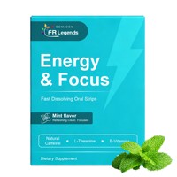 Bandes orales énergétiques OEM à marque privée, saveur menthe, caféine naturelle, nutrition sportive, films énergétiques à dissolution rapide avec L-Théanine