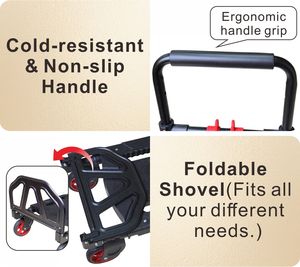 รถเข็นมือพับได้ 2-in-1 พร้อมล้อฟลายวีล |   รับน้ำหนักได้ 120 กก./200 กก., ลื่นไหลเหมือนทางลาด, เหมาะสำหรับใช้กับท้ายรถ - Product Image 4