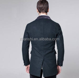 <span class=keywords><strong>Abrigo</strong></span> de lana impermeable para <span class=keywords><strong>hombre</strong></span>, diseño de invierno, color azul marino, con cuello de piel de oveja, talla grande - Product Image 2