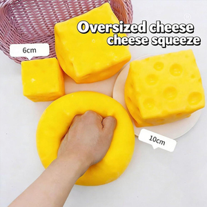 Hot Selling Jumbo Soft Cheese Food Shaped Flour Filling Venting Slow <b>Rebound</b> Pressure Release Decompression Toy for Kids Adults - Product Image 4