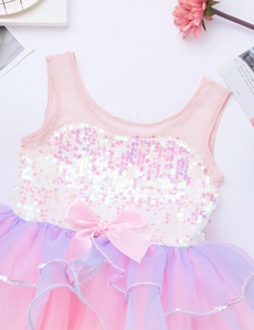 Vestido de Ballet con Lentejuelas para Niñas, con Scrunchie, Vestido de Tul sin Mangas para Fiesta, Traje de Ballet para Niñas, para Cumpleaños o Desfiles - Product Image 3