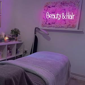 Enseigne lumineuse pour salon de beauté personnalisée Enseigne néon en lettres roses à intensité variable pour salon de coiffure - Product Image 4