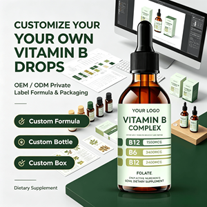 Gotas de Complejo Vitamínico <span class=keywords><strong>B</strong></span> de Marca Privada, Mezcla de Vitaminas <span class=keywords><strong>B</strong></span> Activas, Suplemento Líquido para el Equilibrio Energético - Product Image 2