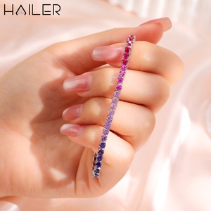 18K White Gold <strong>Bracelet</strong> Round Cut 3 MM Lab <strong>Sapphire</strong> <strong>Bracelet</strong> Fashion Rainbow <strong>Tennis</strong> <strong>Bracelet</strong> Women - Product Image 6