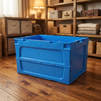 Caisse de rangement rectangulaire robuste et pliable, empilable et recyclable