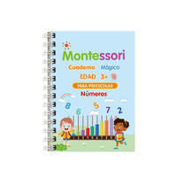 4 Cuadernos Mágicos Montessori en Español, Reutilizables, para Práctica de Escritura a Mano para Niños en Preescolar, Educativos