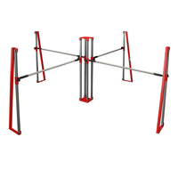 Barre de gymnastique multifonctionnelle Polaris Quad avec rails en acier à haute teneur en carbone 6 Carboflex, tapis de 4 pouces d'épaisseur et option de logo personnalisé