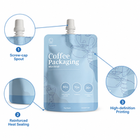 Pochette de café liquide imprimée sur mesure avec bec verseur, concentré de café froid prêt à boire, emballage stand-up, vente en gros