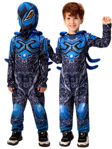 Superhéroe de alta calidad Blue Beetle Cosplay <span class=keywords><strong>DC</strong></span> Blue Costume Spandex Jumpsuit Halloween para chico - Product Image 2