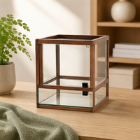 Accessoires de terrarium pour reptiles résistants à la corrosion, couvercle en maille, cage en maille pour reptiles, bois massif, verre pour gecko cranté, mantis, nouvelle-gueuse