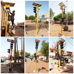 LED Solar Powered Traffic Signal Wireless Traffic Signal Controller System Solução para Mali, África