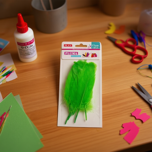 ขนนกประดิษฐ์ ILAN Pluma 17 ซม. สีเขียว 6 ชิ้น สำหรับงาน DIY ตกแต่ง - Product Image 2