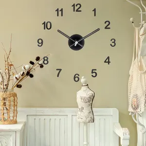 Neues Design 18-Zoll-Schwarze Art-Deco-Uhr Einseite Kunststoffkörper kreisförmig mit Nadeldisplay für Wohnzimmer