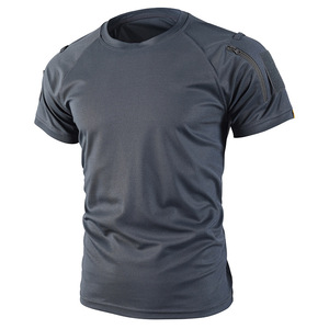 T-shirt tattica mimetica da uomo Special Forces in poliestere ad asciugatura rapida a maniche corte per l'estate, verde, per attività all'aperto - Product Image 3