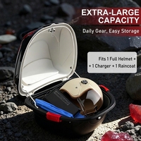 Top case robuste pour moto 42L, étanche, coffre arrière universel pour scooter, coffre de moto en plastique avec serrure de sécurité