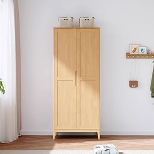 Armoire en bois massif de style nordique, porte à charnières de style japonais, armoire de rangement pour chambre à coucher, utilisation en appartement de petite taille - Product Image 3
