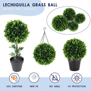Q14 Ruopei, bola colgante de plástico de diferentes tamaños, planta, flor Artificial, rosa, Bola de hierba topiaria para decoración interior y exterior - Product Image 2
