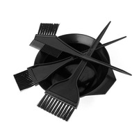 Ensemble d'outils de coloration des cheveux, 4 pièces, bol mélangeur en plastique, pinceaux à teinture, peigne double face pour salon