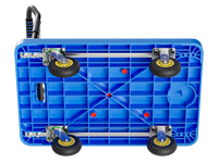 Carretilla de plataforma plegable de plástico de cuatro ruedas para carga pesada, carrito de mano OEM portátil, herramientas de compras duraderas