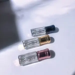 Beliebtes Produkt farbiges Achteckiges Attar Glas Parfüm, Ätherisches Öl Roller Ball Flaschen, 3ml