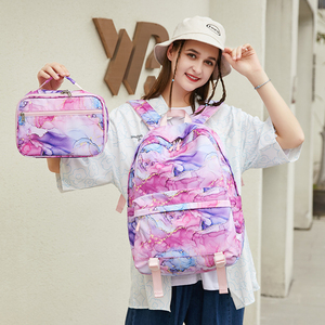 Promotional Printing School Bags, Two Sets Bags High School Students Waterproof Backpack Outdoor School Bag/