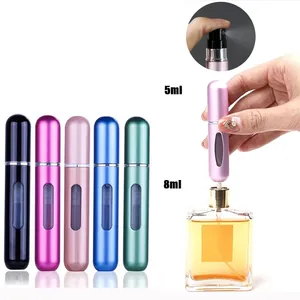 5ml 8ml Mini vaporisateur de parfum portable voyage recharge rechargeable bouteilles de parfum vaporisateur en aluminium atomiseur vide récipient cosmétique