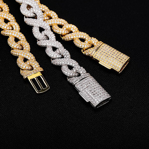 13mm Hiphop Full Diamond ghiacciato spesso simbolo dell'<span class=keywords><strong>infinito</strong></span> Collana di forma 8 accessori moda - Product Image 4