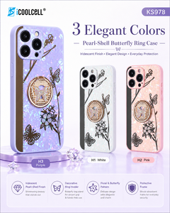 High-End Acrylic Women's Mobile <b>Phone</b> Case for Artistic Diamond Design Magnetic Ring <b>Holder</b> Epoxy Craft KS978 - Product Image 3