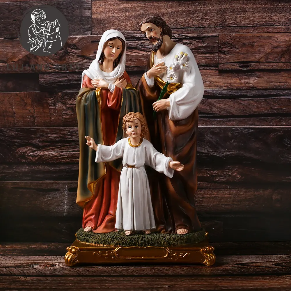 Statua della santa famiglia da 12.4 pollici resina gesù scultura decorazione santa famiglia gesù maria Joseph figurina regalo religioso
