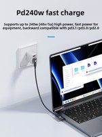Adaptateur Type-C, fonctionnalités complètes, transfert de données 80 Gbps, alimentation CC 240 W, écran 8K, connecteurs USB4 Gen4