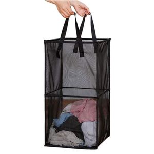 Portable <b>Foldable</b> Kids <b>Laundry</b> <b>Basket</b> with Handle Large Capacity Mesh Collapsible Dirty <b>Laundry</b> Storage Reusable for Baby's Room - Product Image 2